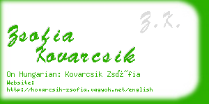 zsofia kovarcsik business card